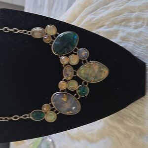 Ladies Karmabella Goldstone and stone necklace
